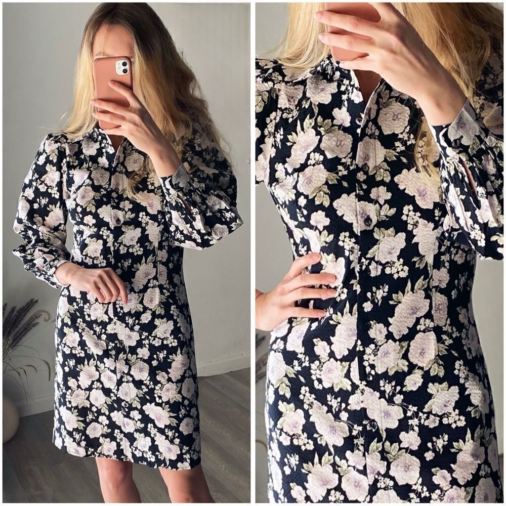 Vila smock dress with collar detail in floral
